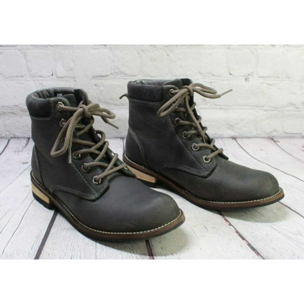 Kodiak Jaya Black Leather Lace Up Waterproof Slip Resistant Ankle Boots Size 7.5 - Picture 3 of 9